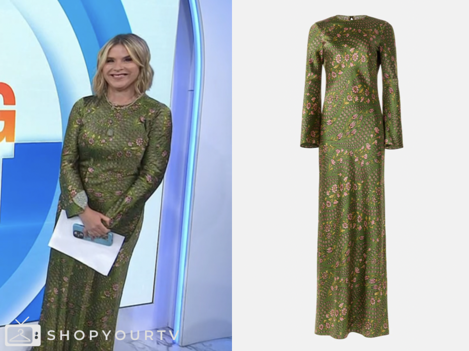 the today show, jenna bush hager, jenna and friends, green floral maxi dress