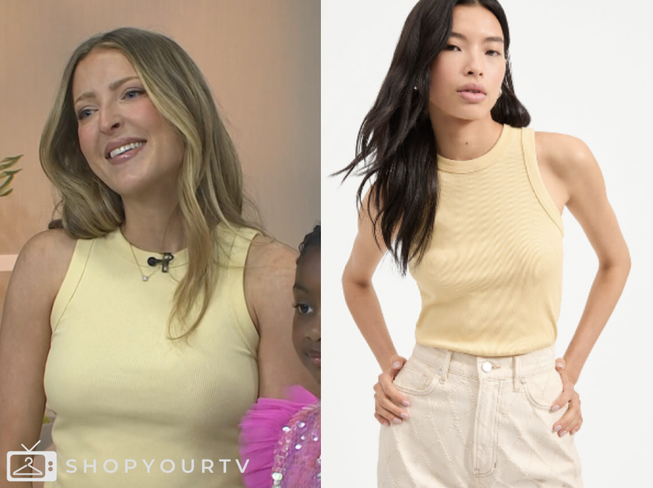 the today show, yellow knit tank top, jenna and friends, Sarah Fennel