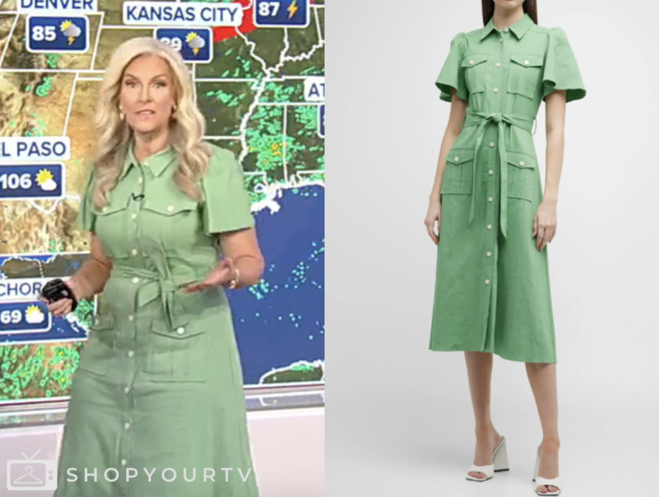 fox and friends ,fox news fashion, green shirt dress, janice dean