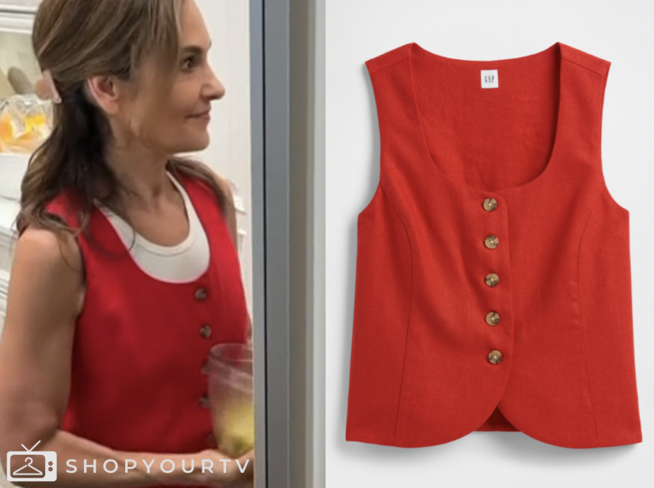 the today show, red linen vest top, joy bauer