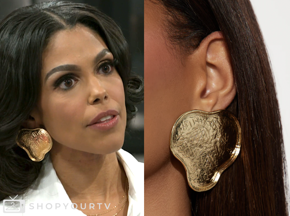 beyond the gates, gold wavy earrings, dani dupree, karla mosley