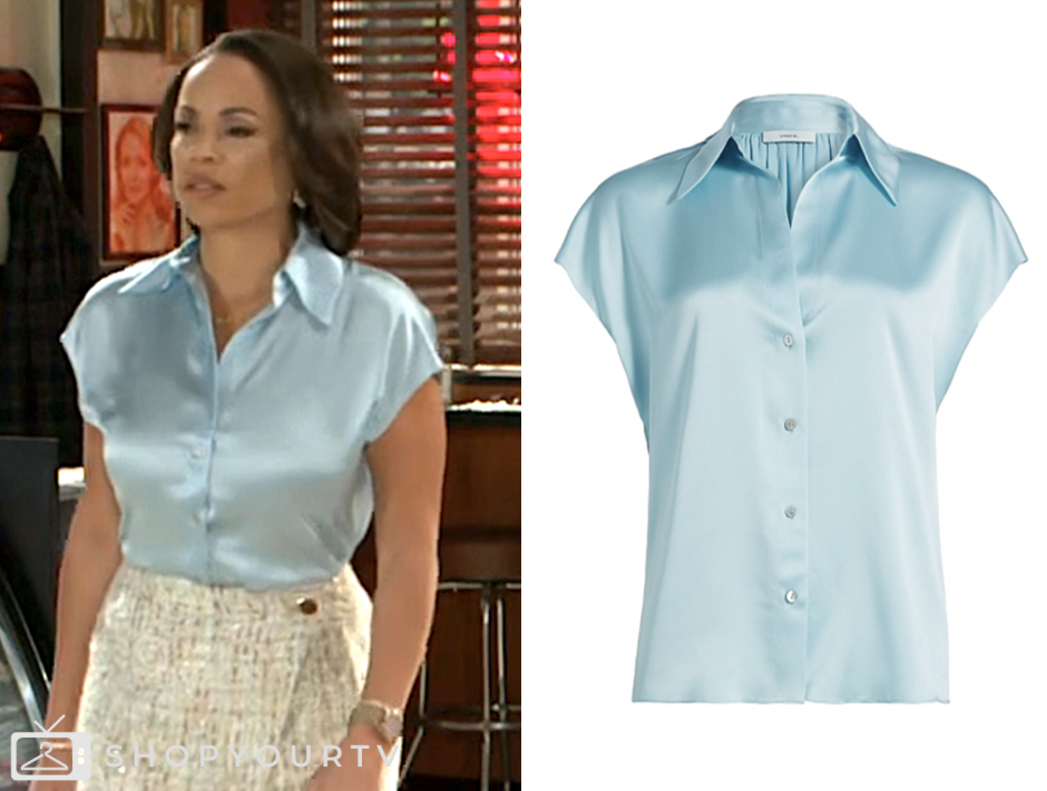 beyond the gates, blue silk shirt, Daphnée Duplaix, Nicole Dupree Richardson