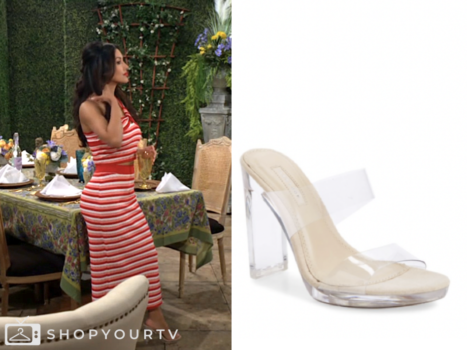 Zuleyka Silver, audra charles, the young and the restless, clear sandals heels