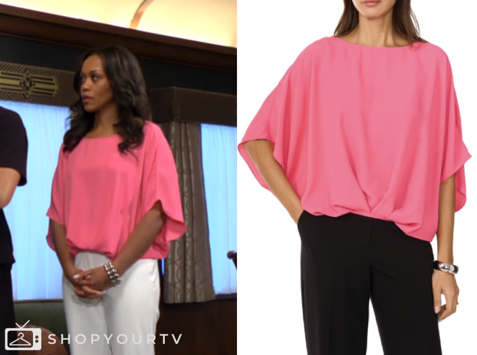 amanda sinclair, mishael morgan, pink top, the young and the restless