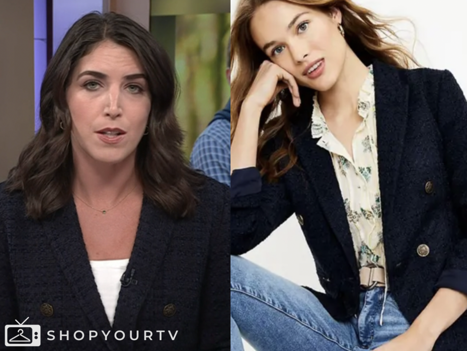liz kreutz, the today show, navy blue tweed blazer