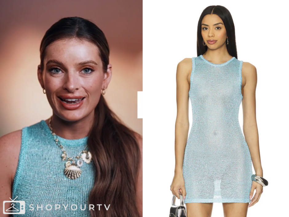 bachelor in paradise, blue metallic knit dress, lexi young