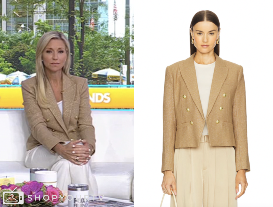fox and friends, brown tweed blazer, ainsley earhardt, fox news fashion
