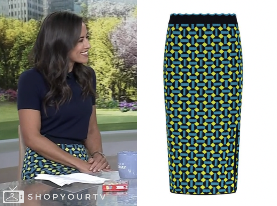 the today show, geometric knit skirt, kaylee hartung