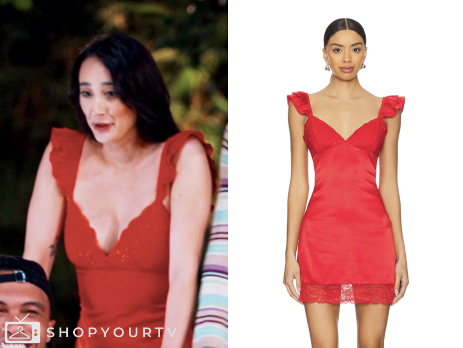 jill chin, red mini dress, bachelor in paradise