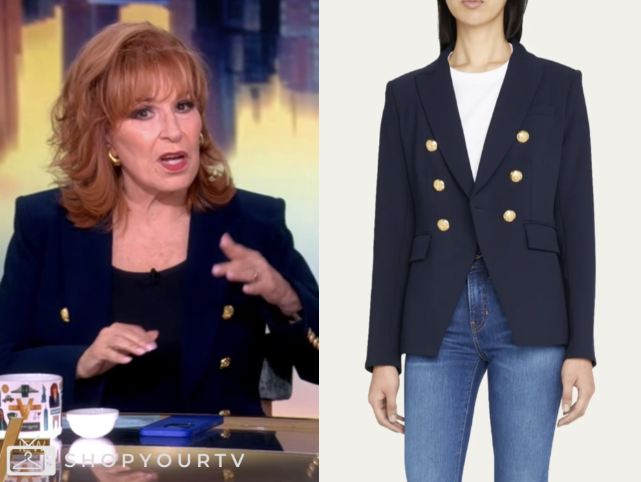 The View July 2025 Joy Behar S Navy Blue Double Breasted Blazer Shop Screen Shot 2025 07 17 At 12.55.33 PM