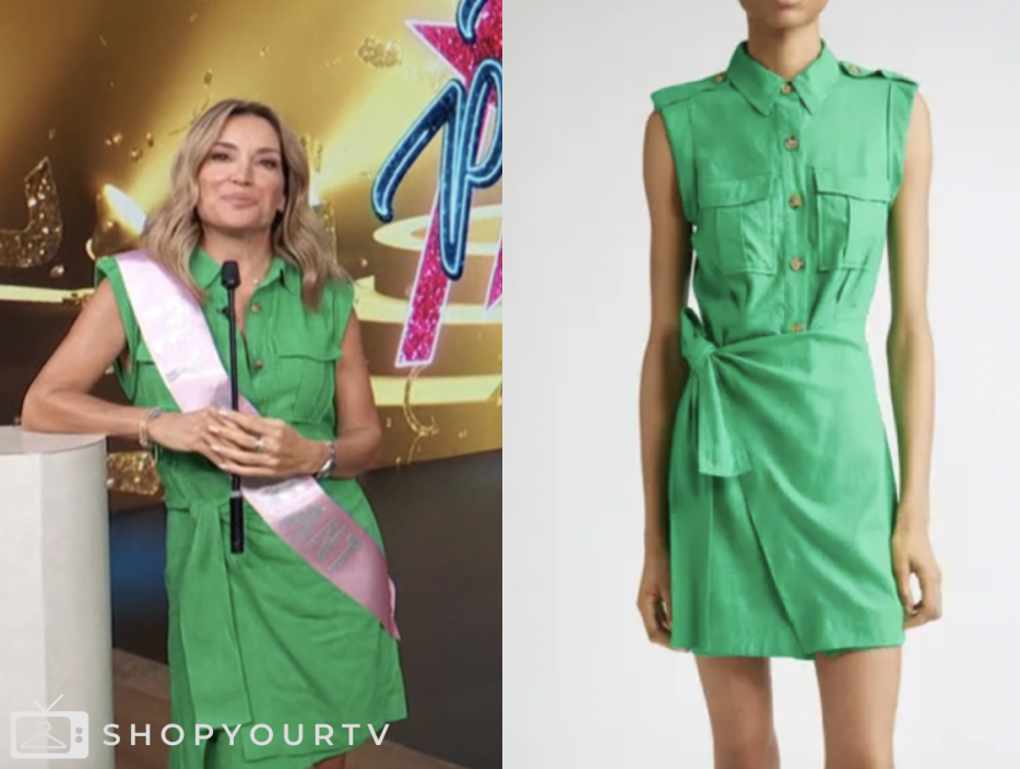 kit hoover, access daily, green linen mini dress