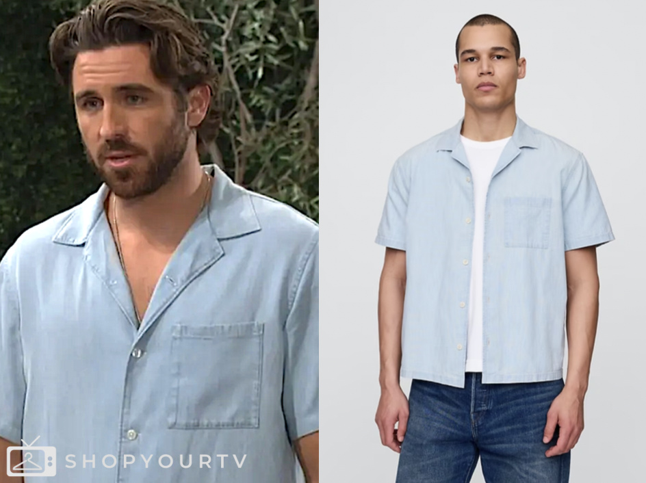 denim shirt, chance chancellor, conner floyd, the young and the restless
