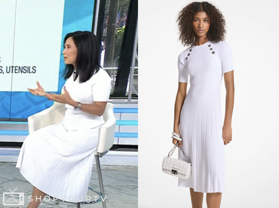 the today show, white knit dress, vicky nguyen