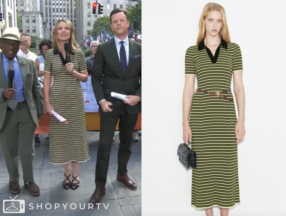 the today show, striped knit polo midi dress, savannah guthrie