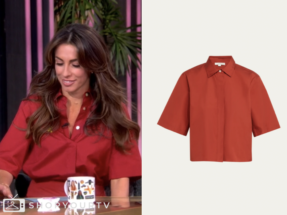 the view, red crop shirt, alyssa farah griffin