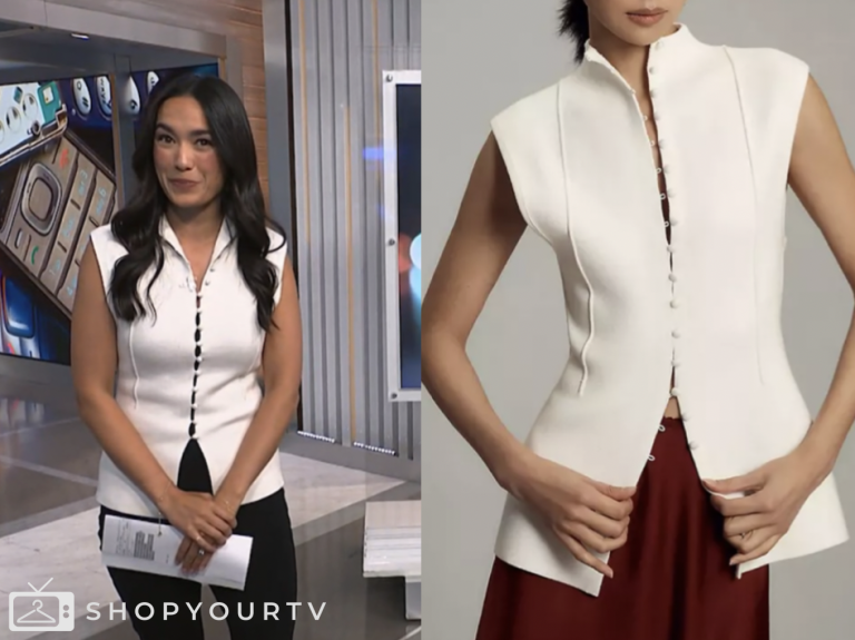 nbc news daily, white knit vest top, emilie ikeda