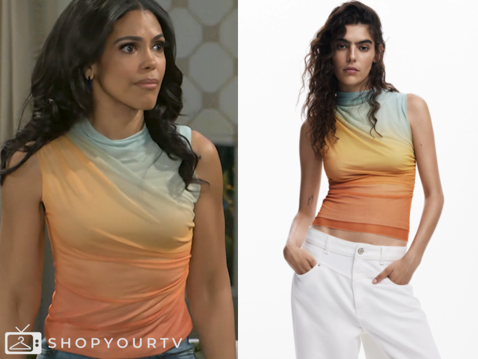 beyond the gates, dani dupree, karla mosley, orange ombre top