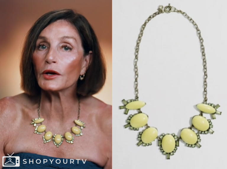 bachelor in paradise, yellow statement necklace, Kathy Swarts