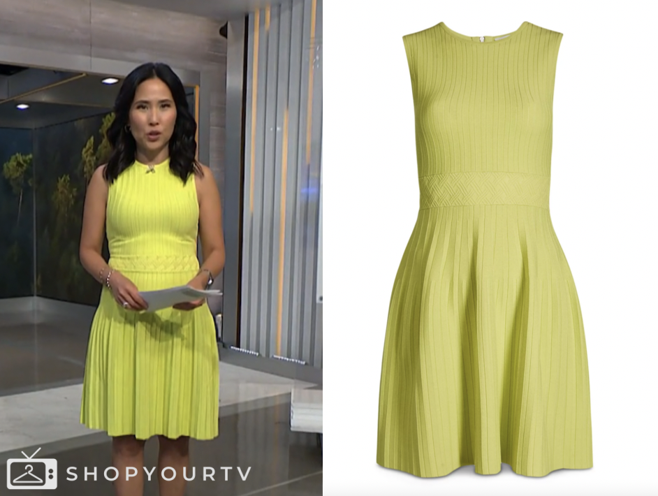 nbc news daily, lime green yellow knit dress, vicky nguyen