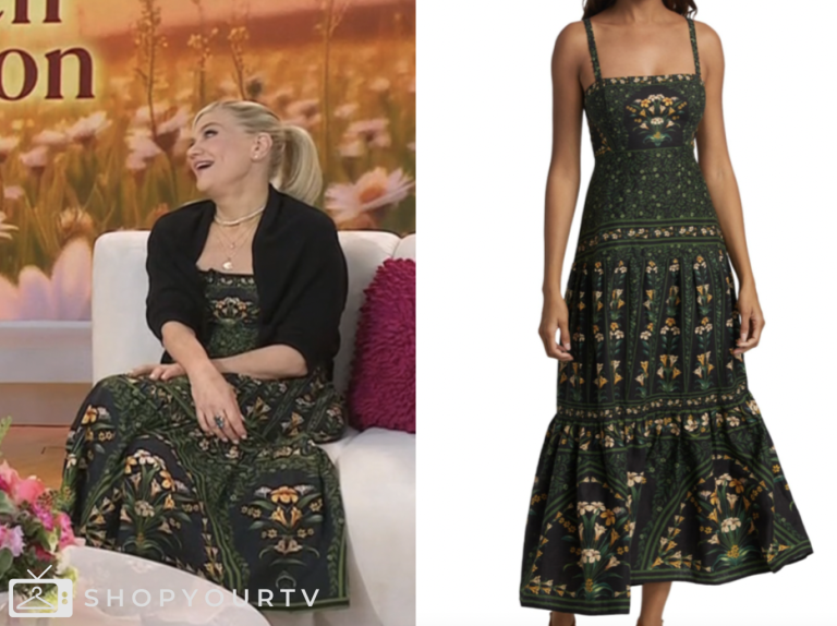 the today show, black floral square neck maxi dress, jenna and friends, Kristen Johnston