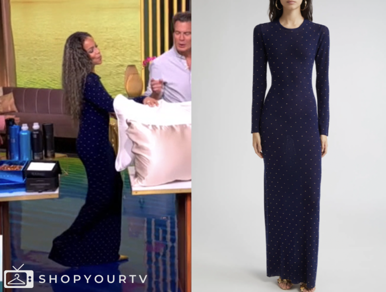 the view, sunny hostin, blue studded maxi dress