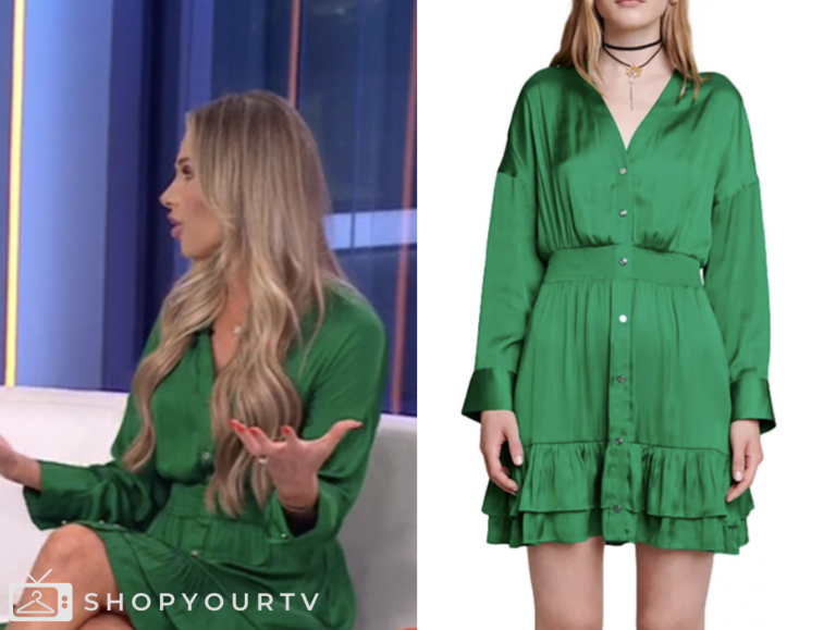 outnumbered, green satin mini dress, fox news fashion, tomi lahren