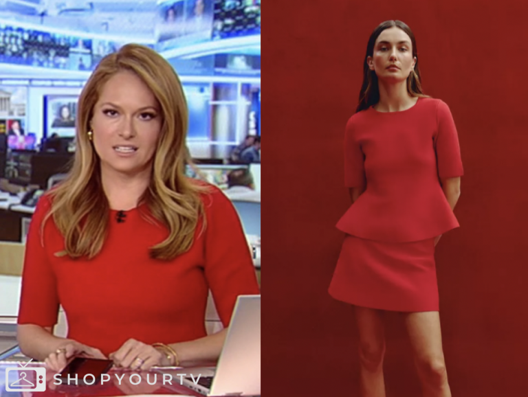 gillian turner, america's newsroom, fox news fashion, red peplum top