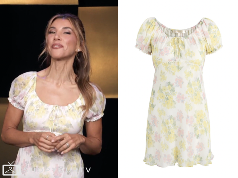 access daily, floral mini dress, adrianna costa