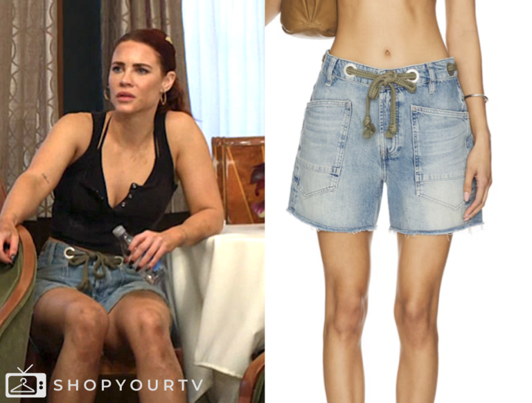 sally spectra, courtney hope, the young and the restless, denim shorts