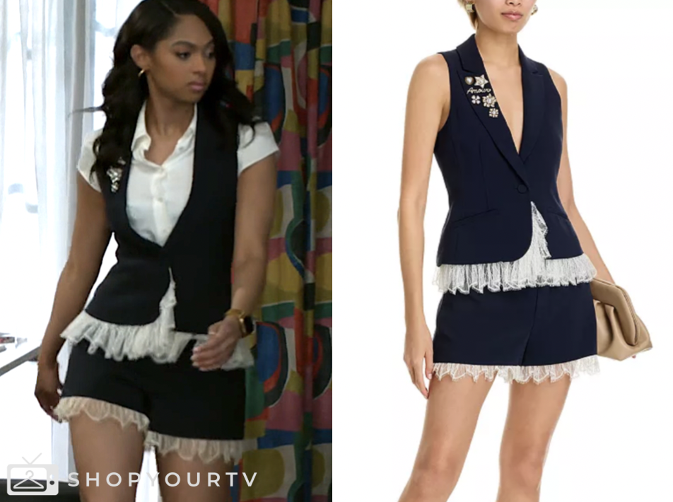 Beyond the Gates: July 2025 Kat Richardson’s Navy Blue Lace Trim Vest ...