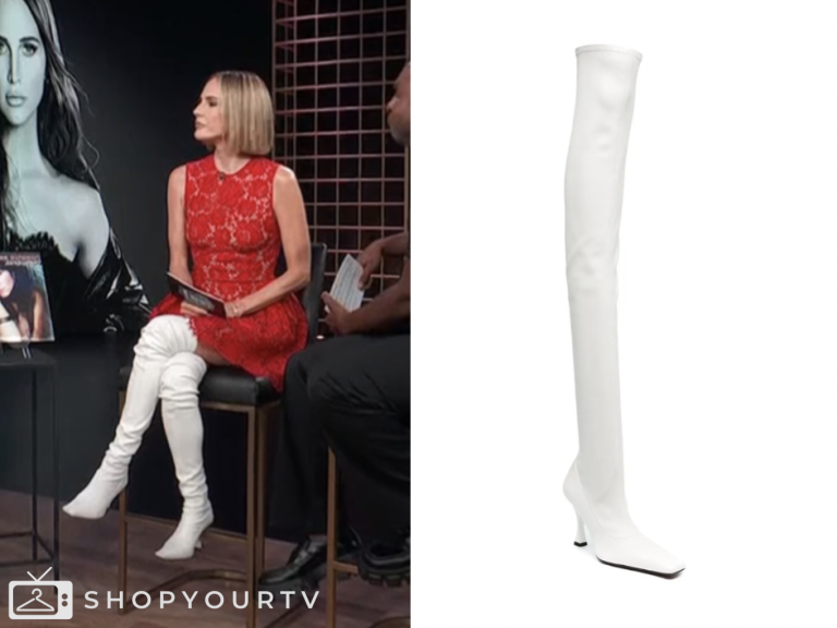 E! News, white boots, keltie knight