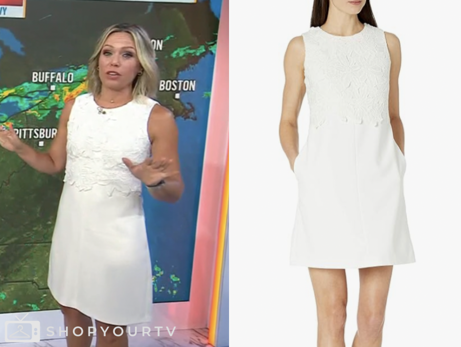 the today show, dylan dryer, white lace popover mini dress