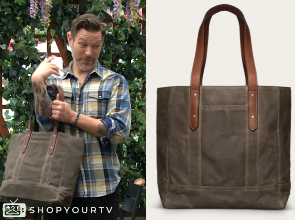 daniel romalotti, the young and the restless, green tote bag, Michael Graziadei
