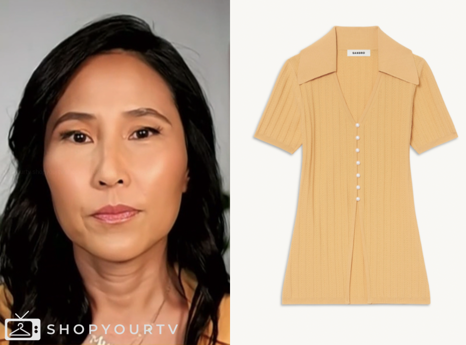 the today show, orange knit polo shirt, vicky nguyen