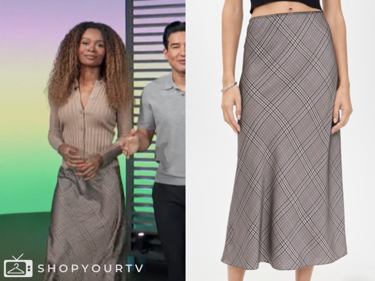 access daily, plaid slip skirt, zuri hall