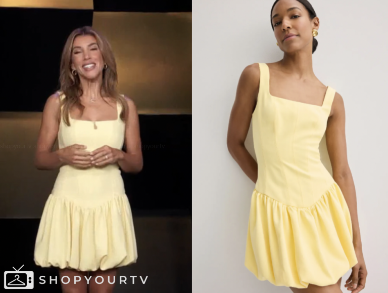 access daily, yellow bubble hem mini dress, adrianna costa