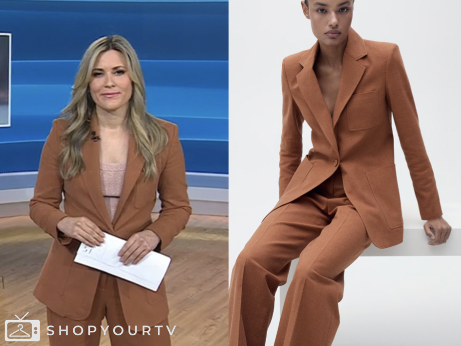 the today show, brown linen blazer and pant suit, Erin McLaughlin