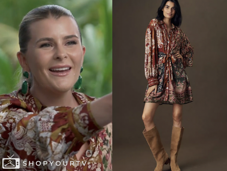 access daily, brown printed mini shirt dress, lauren herbert