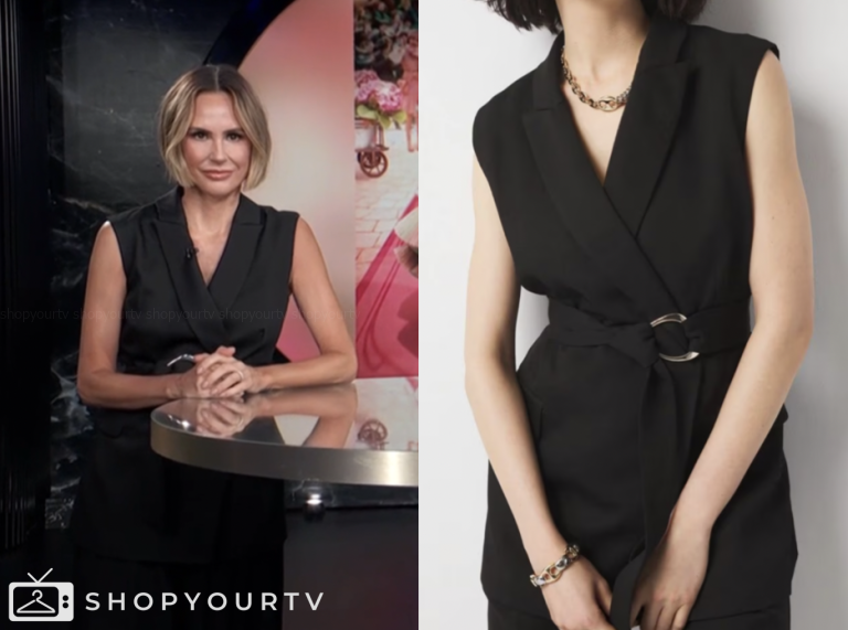 E! News, keltie knight, black belted vest top