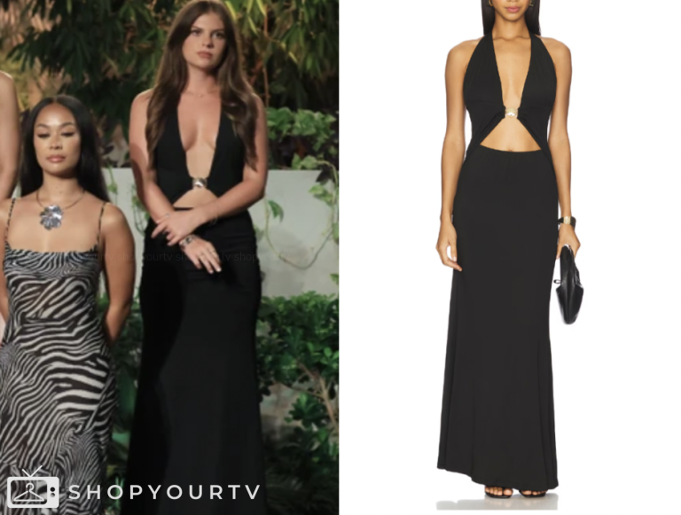 bachelor in paradise, black maxi dress, jessica edwards