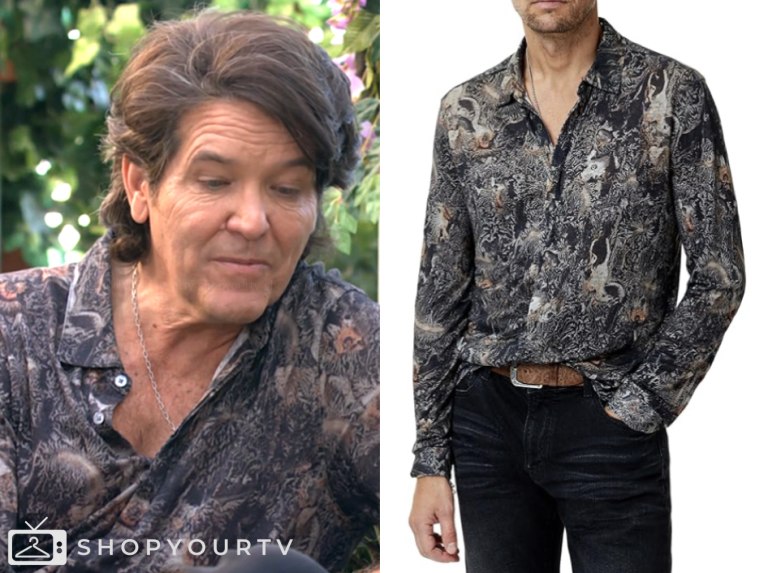 danny romalotti, black printed shirt, the young and the restless, Michael Damian