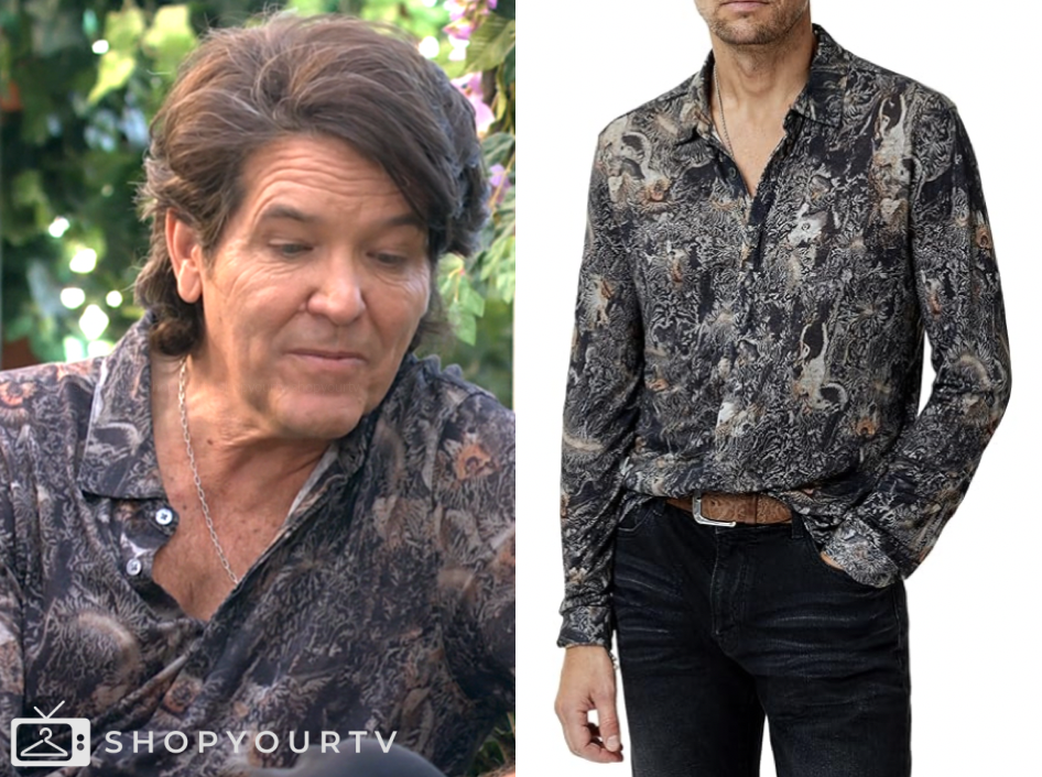 danny romalotti, black printed shirt, the young and the restless, Michael Damian
