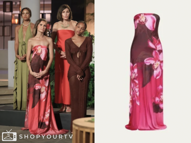 bachelor in paradise, pink floral strapless maxi dress, Allyshia Gupta