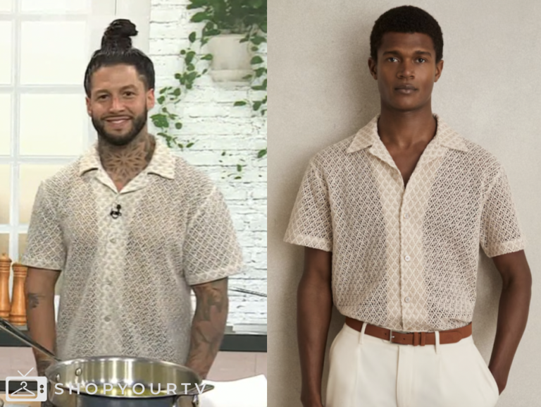 the today show, beige crochet camp shirt, jenna and friends, Robbie Felice