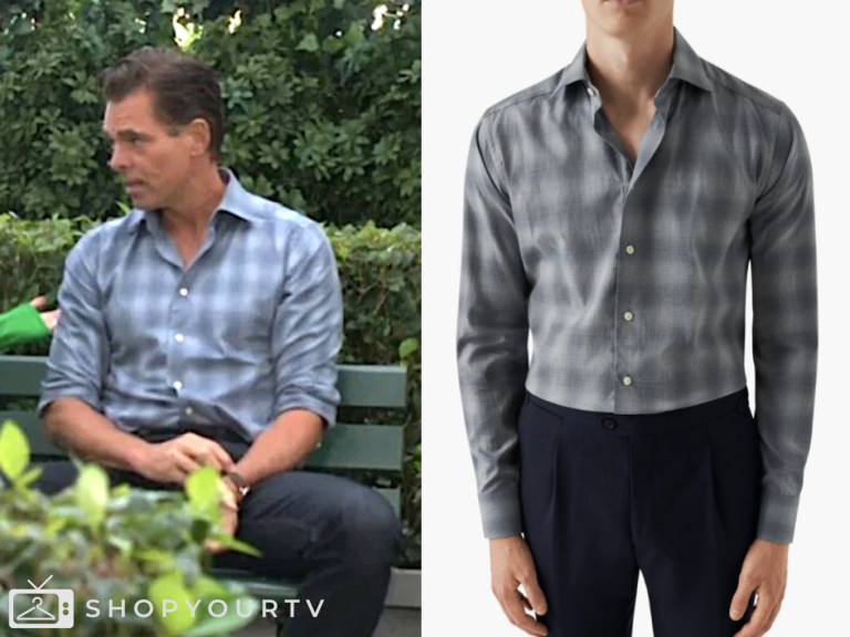 the young and the restless, blue check shirt, billy abbott, jason thompson