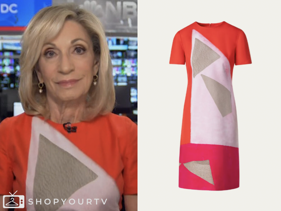 The Today Show: August 2025 Andrea Mitchell's Red Colorblock Dress ...