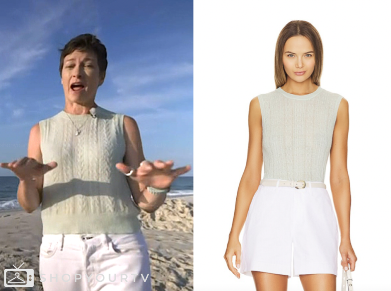 the today show, stephanie gosk, mint green knit sleeveless top