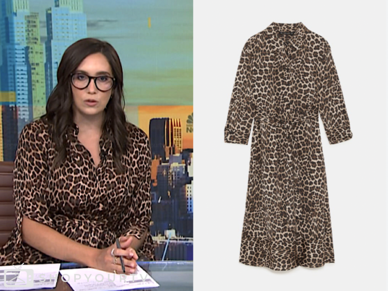 nbc news daily, leopard midi tie waist shirt dress, savannah sellers
