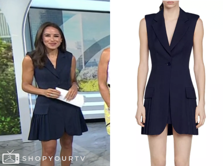 the today show, navy blue pleated vest mini dress, kaylee hartung