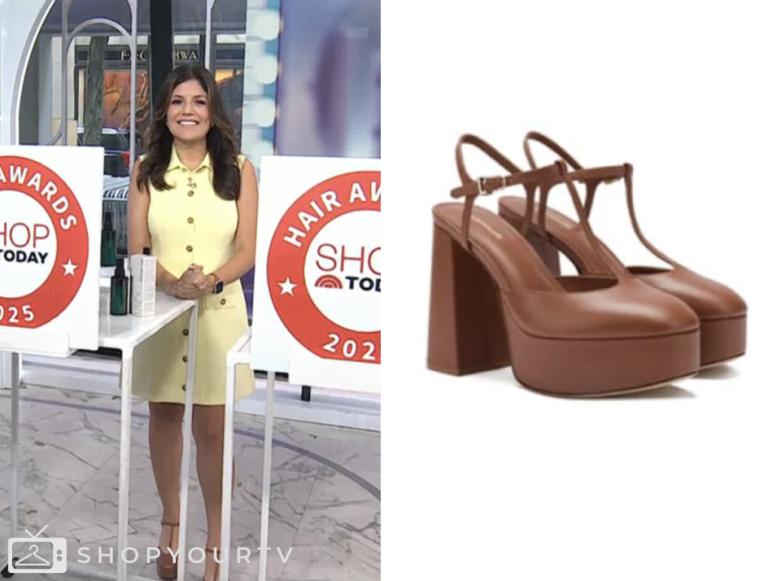 the today show, adrianna brach, brown platform t-strap heels